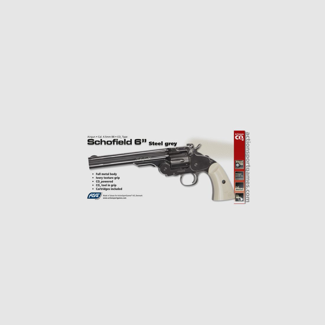 CO2-Revolver ASG Schofield stahlgrau, Bild 2 von 2