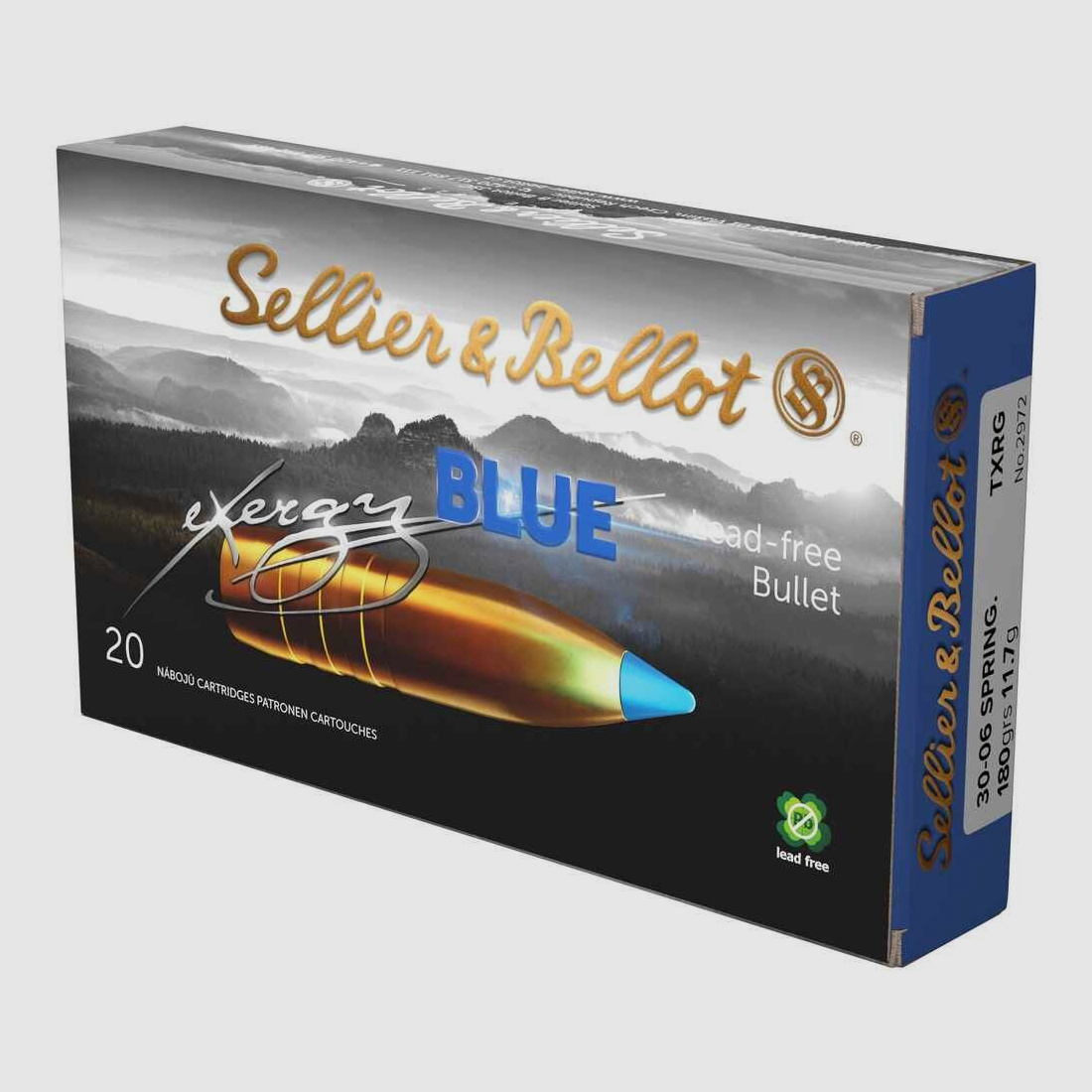 .30-06 Spr. tipped eXergy blue 11.7g/180grs. Sellier & Bellot