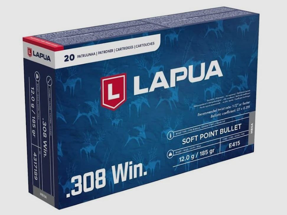 Lapua .308 Win Mega SP 12 g rifle ammunition, image 1 of 2