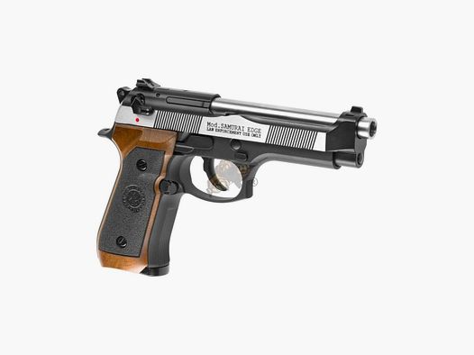 M92 Mod. Samurai Edge Bicolor Vollmetall (Black/Silver/Wood) Airsoft -F-