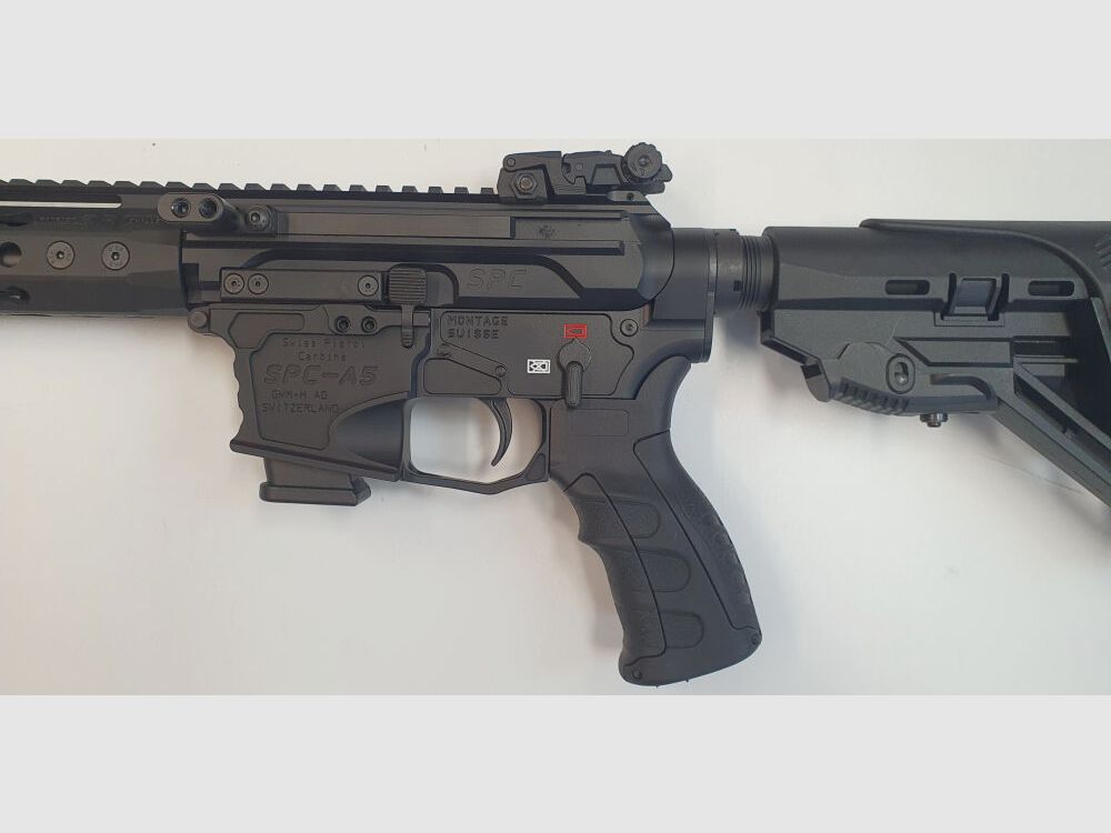 GWMH AG Selbstladebüchse GWMH SPC-HUNTER A5 17" (SWISS PISTOL CARBINE) BLACK Kal.9x19 AR15 Glock Magazin