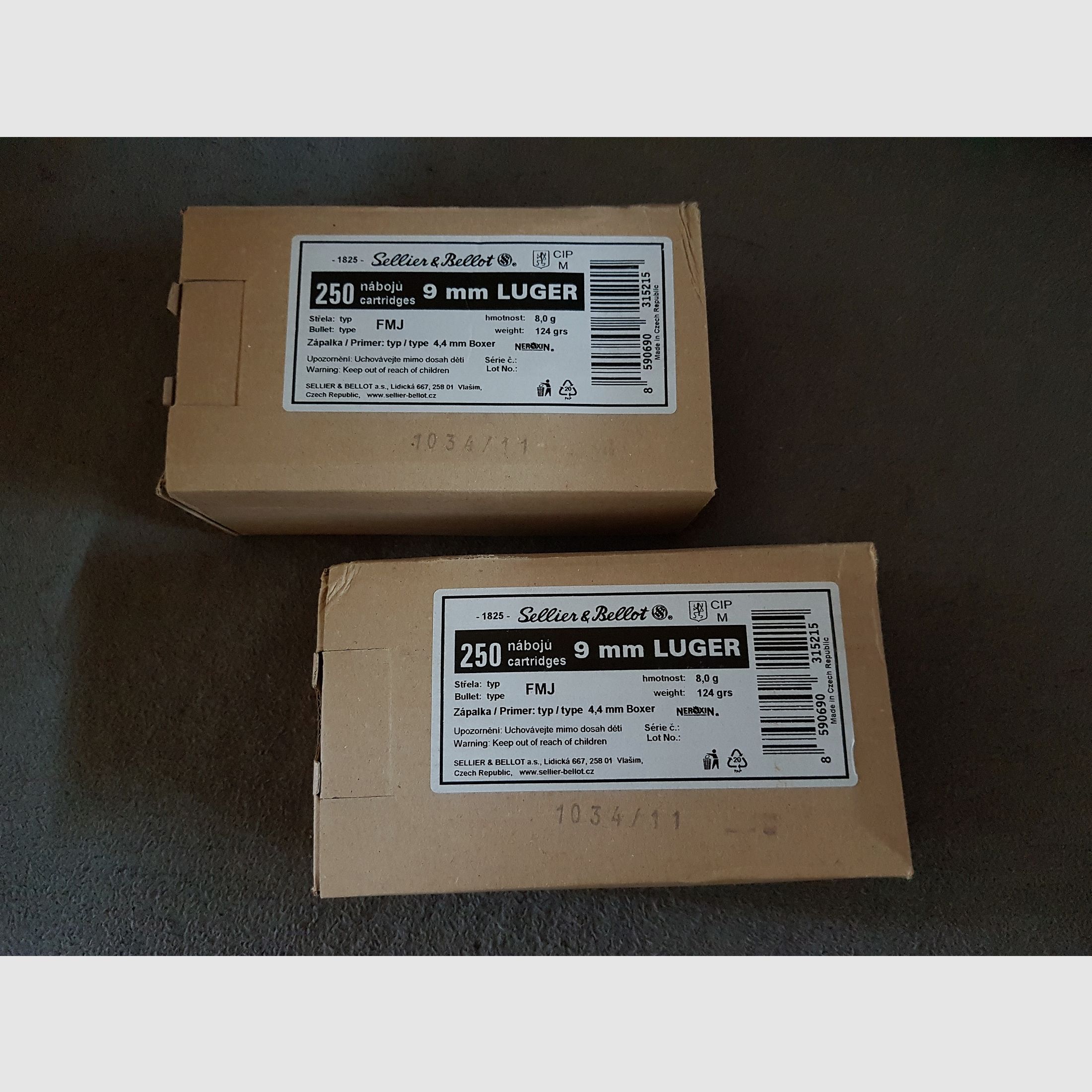 Sellier & Bellot 9mm Luger Munition 500 Patronen NEU