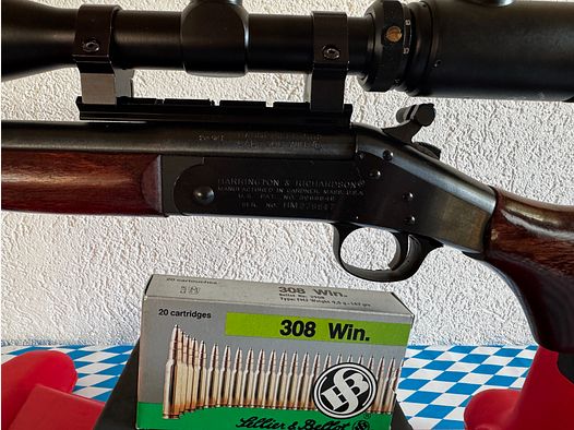 Harrington & Richardson SB2 Handi Rifle / Hahn-Kipplaufbüchse 22" en 308win