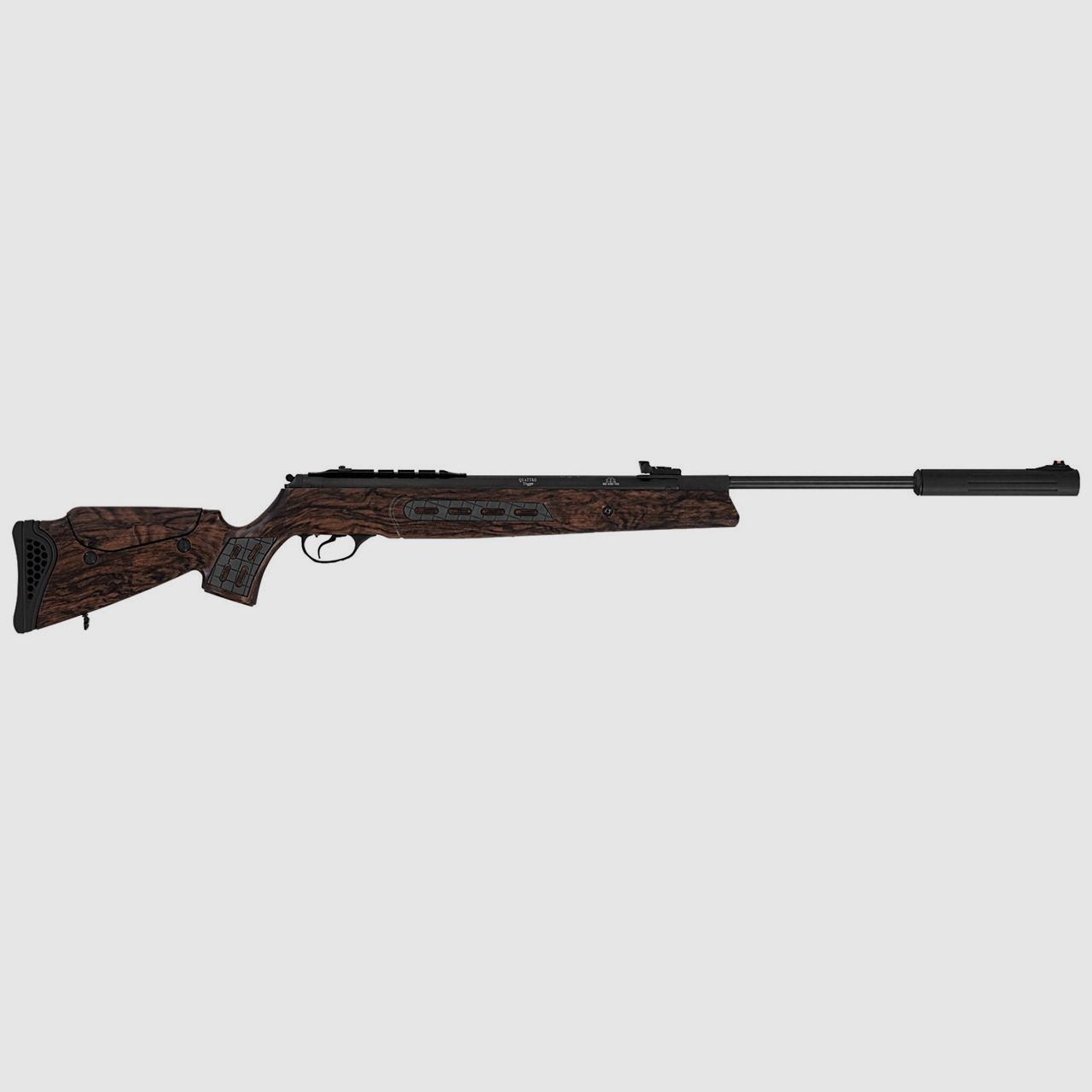 Knicklauf Luftgewehr Leader Hatsan 125 Sniper Walnut Wood Camo Zweibein Trageriemen Kaliber 4,5 mm (P18)