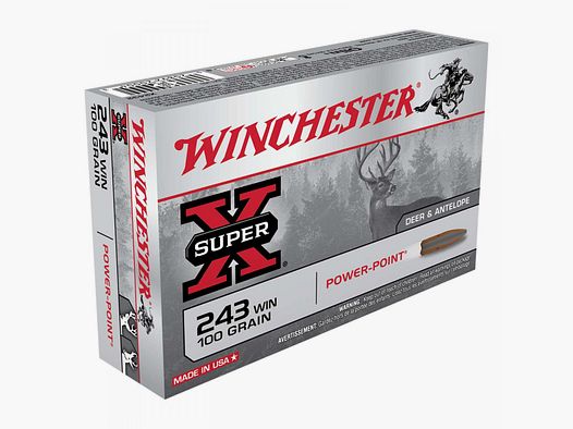 Winchester Super-X .243 Win. 100GR Power Point 20 cartouches