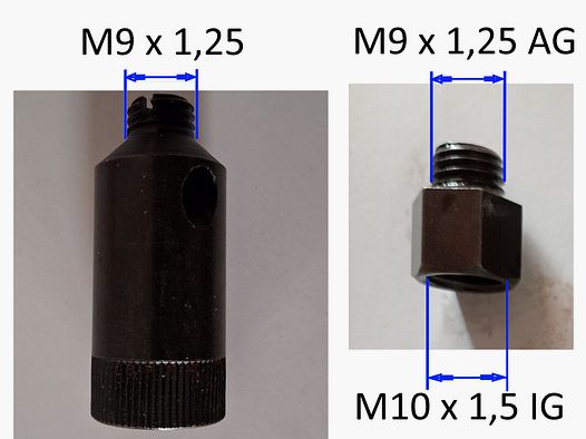 Vaso de lanzamiento más adaptador de rosca para NORIS Multi-Shooter para Rhöner SM 15 / SM 80