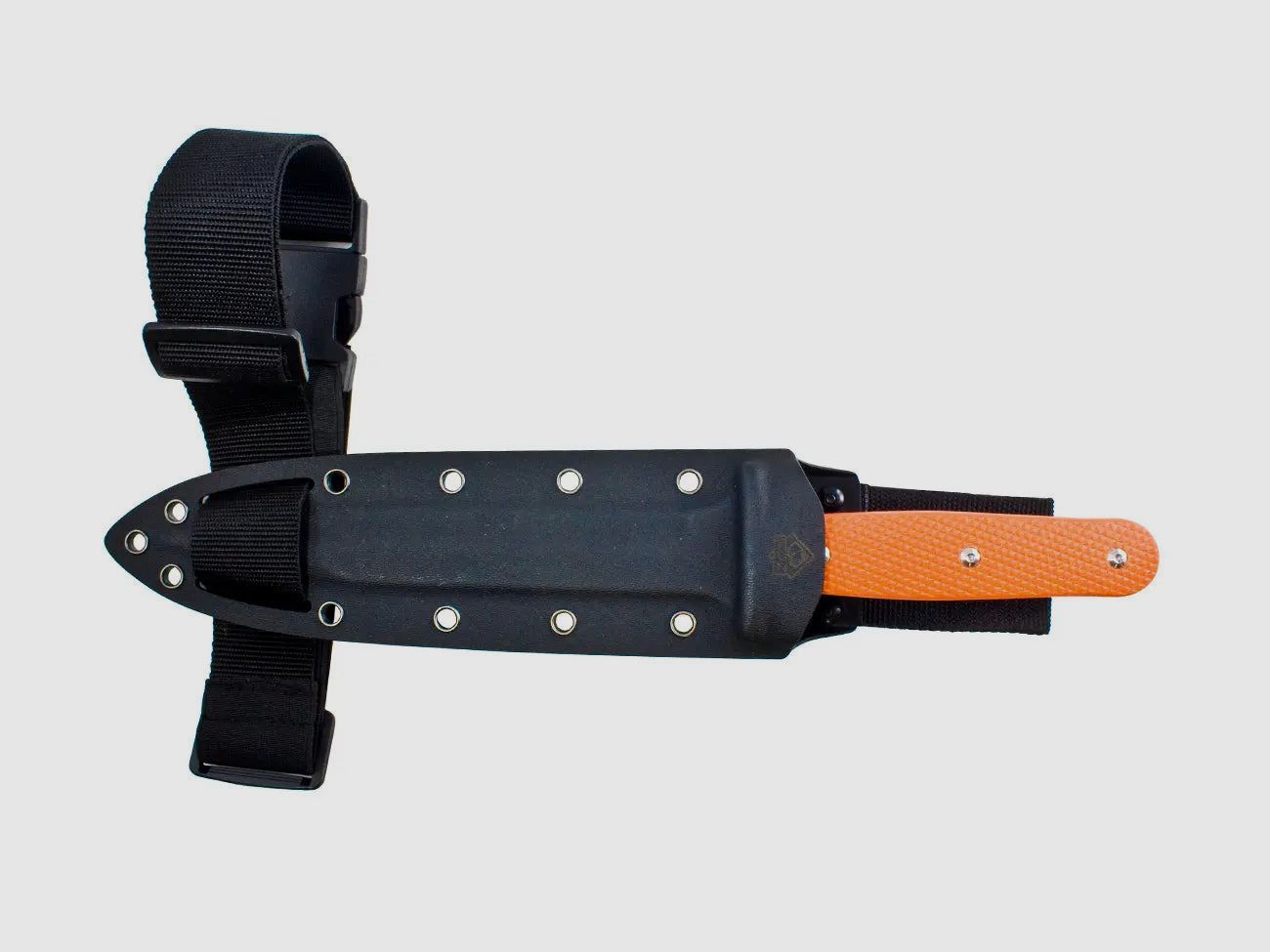 PUMA XP pig sticker 13, Abfangmesser, Orange G10 mit Fischhaut, Kydex Scheide