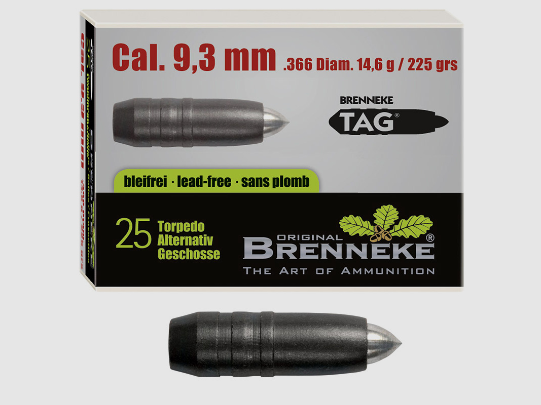 Brenneke bullet 9.3mm (.366) TAG 14.6g / 226grs 25 pieces