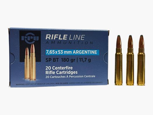 PPU Munition 7.65x53mm Argentino SP BT 11.7g/180grs (20 Stück) [C28-1]