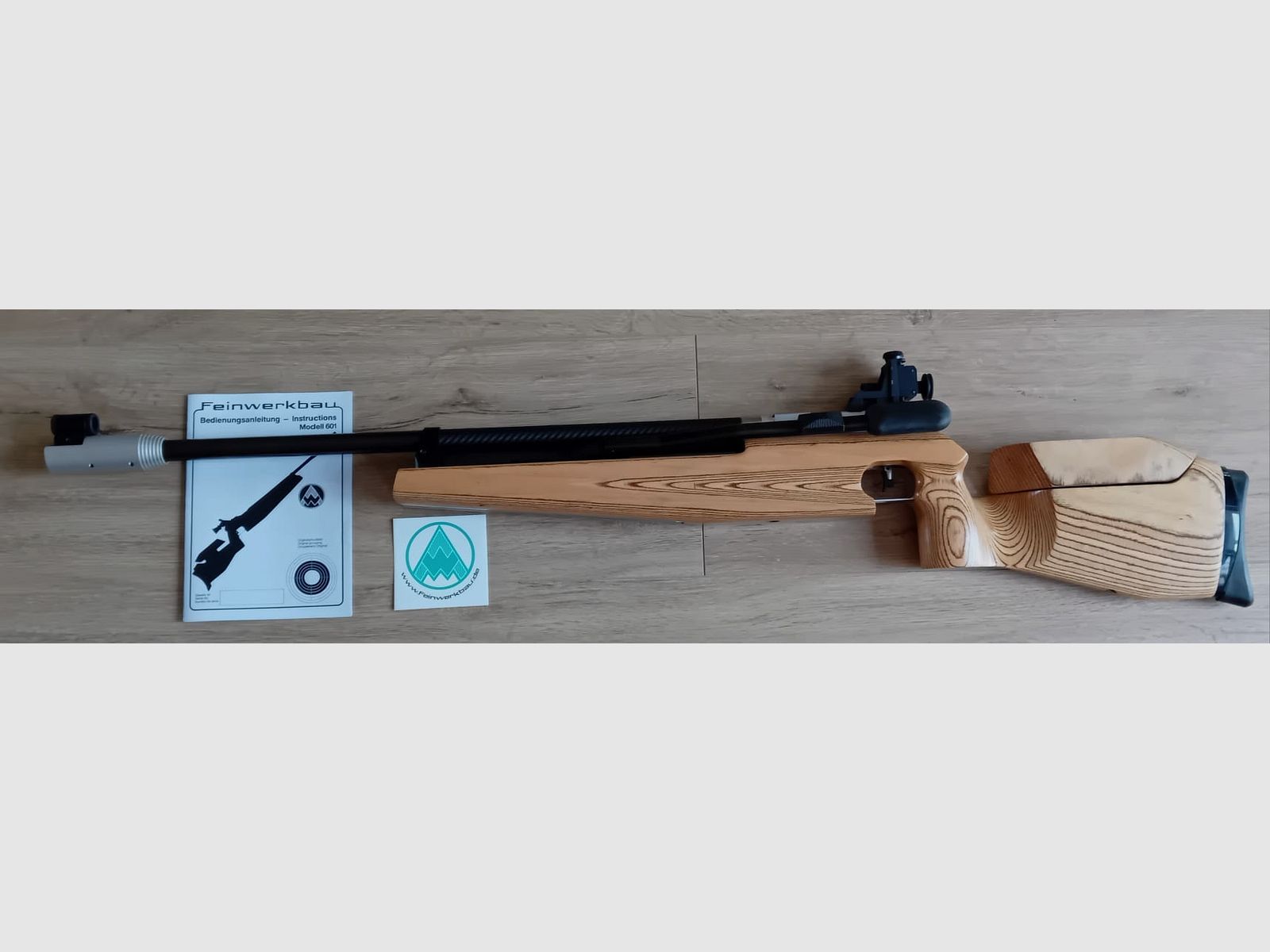 Fucile ad aria compressa Feinwerkbau 601 calciolo sinistro e sistema sinistro