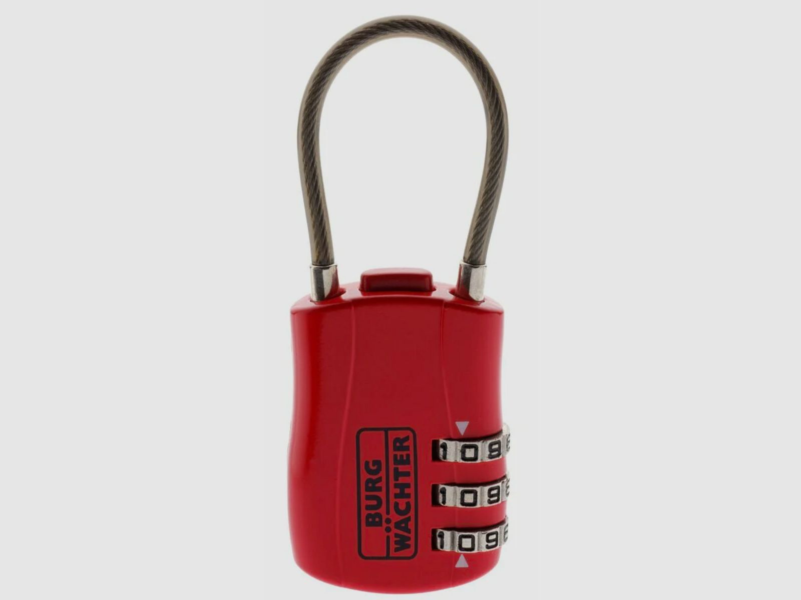 Burg Wächter Adjustable Combination Lock Combi Lock 73 with Shackle Wire Red