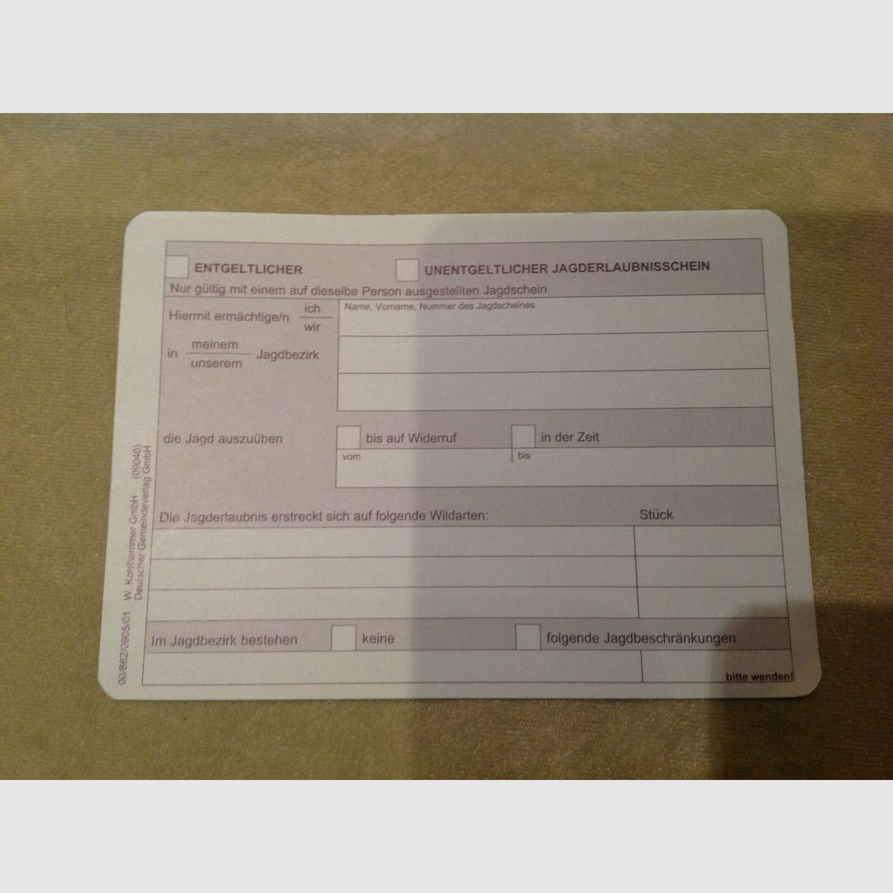 Begehungsschein / Jachttoestemming – Betaalde / Kosteloze Jachttoestemming, afbeelding 5 van 5