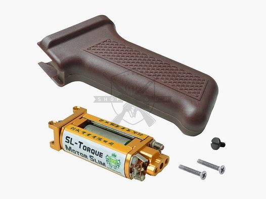 LCT AK Slim Pistolgrip (Rosso Scuro) inclusa Slim High Torque Motor