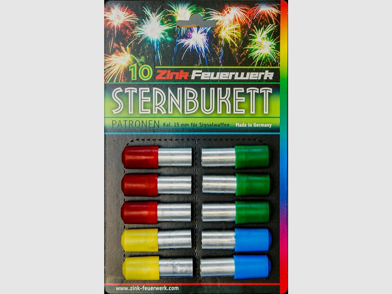 Zink 15mm, 4 Farben Sternenbukettpatronen 10 Schuss