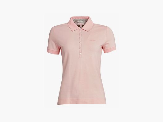 BARBOUR Portsdown Top Polo Shirt Petal Pink/ Silver Birch
