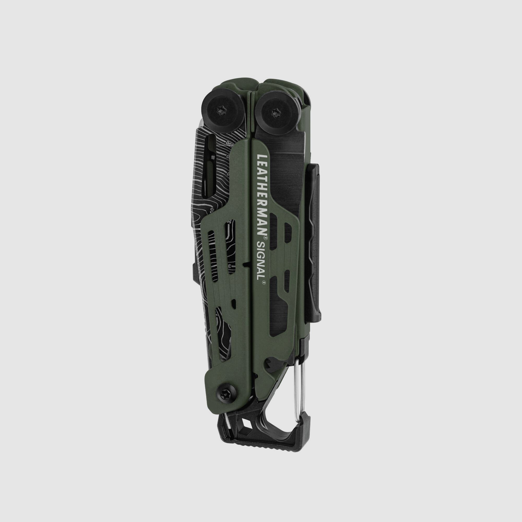 Leatherman SIGNAL Green Topo, Molle Holster, Schwarz, L