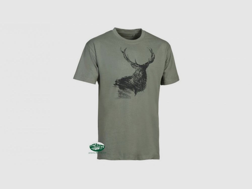 VERNEY CARRON T-SHIRT mit grünem Hirschdruck
