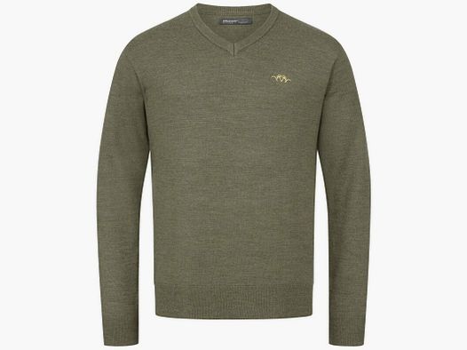 Blaser Herren Merino V-Neck Sweater dunkel oliv M