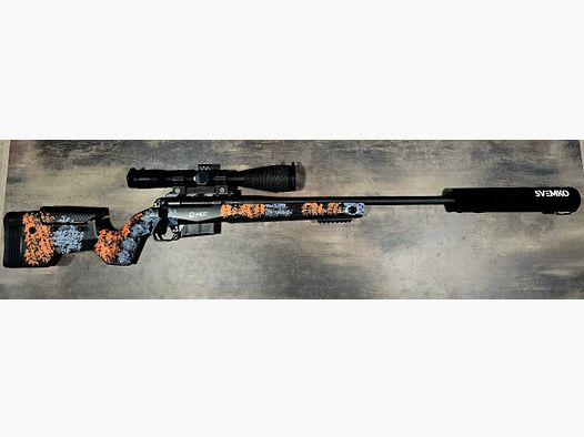 P.E.A.C.E. ORS-1 cal. 300 WSM incl. MDT Châssis Carbone, MDT Chargeur et Badger Profile ERA TAC D34 Montage et Leupold VX-6 HD 4-24×52 incl. Svemko Ulta Magnum Titan Silencieux
