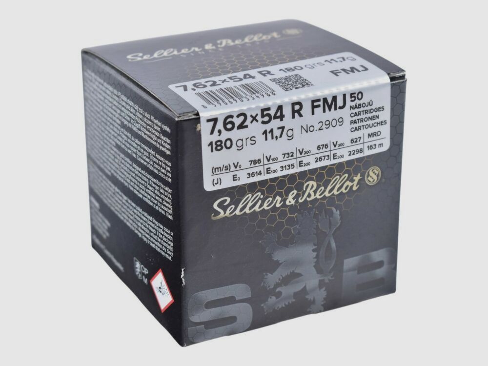 Sellier & Bellot 180grs FMJ 50STK 7,62x54R