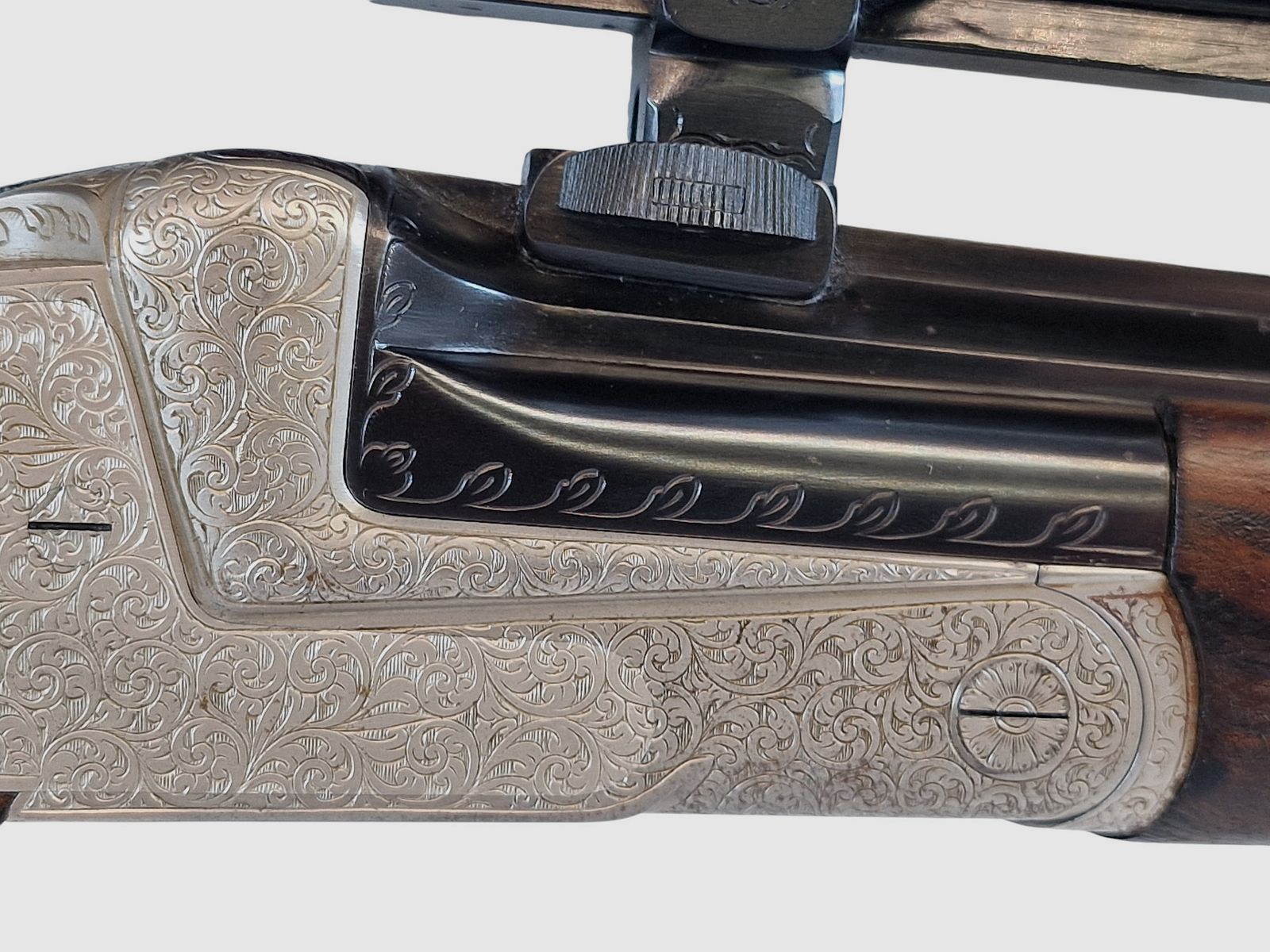 Outschar Ferlach Seitenschloss Kipplaufbüchse im Kal. 6,5x57R mit variabler Zeiss Optik
