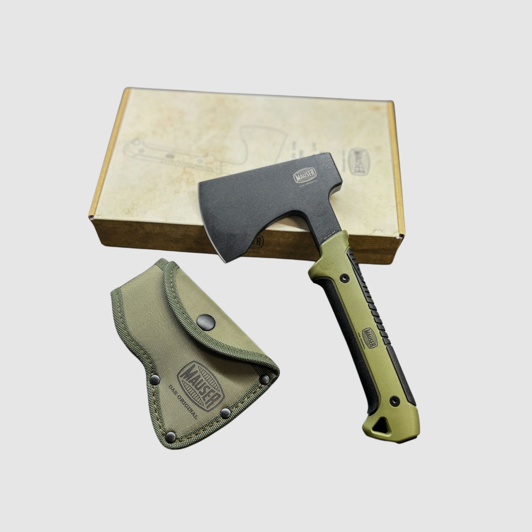 MAUSER Bijl Origineel Groen met Etui 80414840
