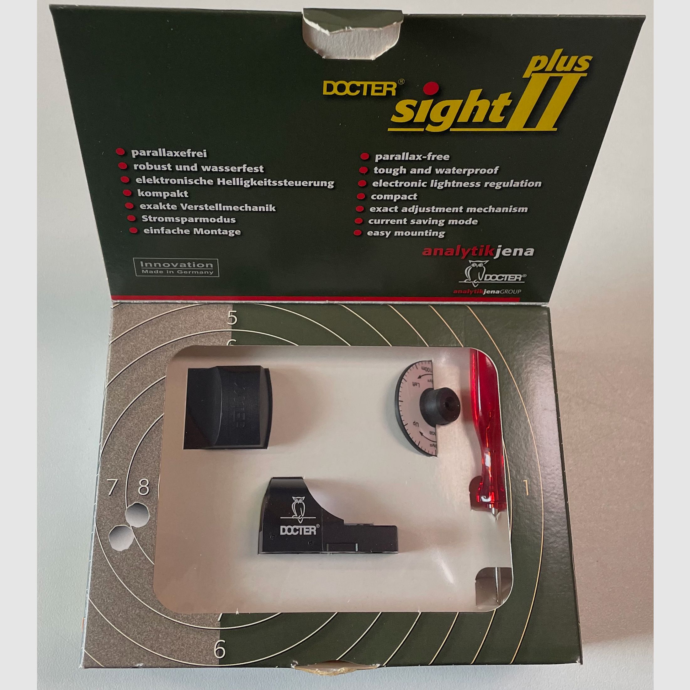 Docter sight II plus D 7.0 red dot reflex sight used with function V438