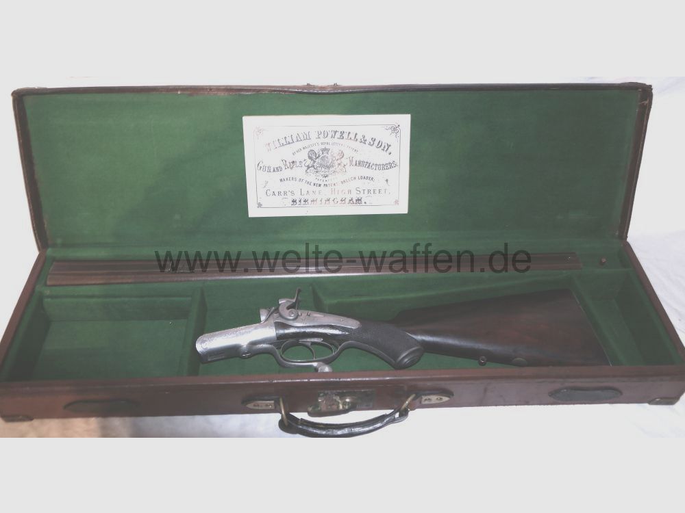 William Powell & Sons Hahn-Doppelbüchse Véritable rareté de collection ! Année de construction 1872