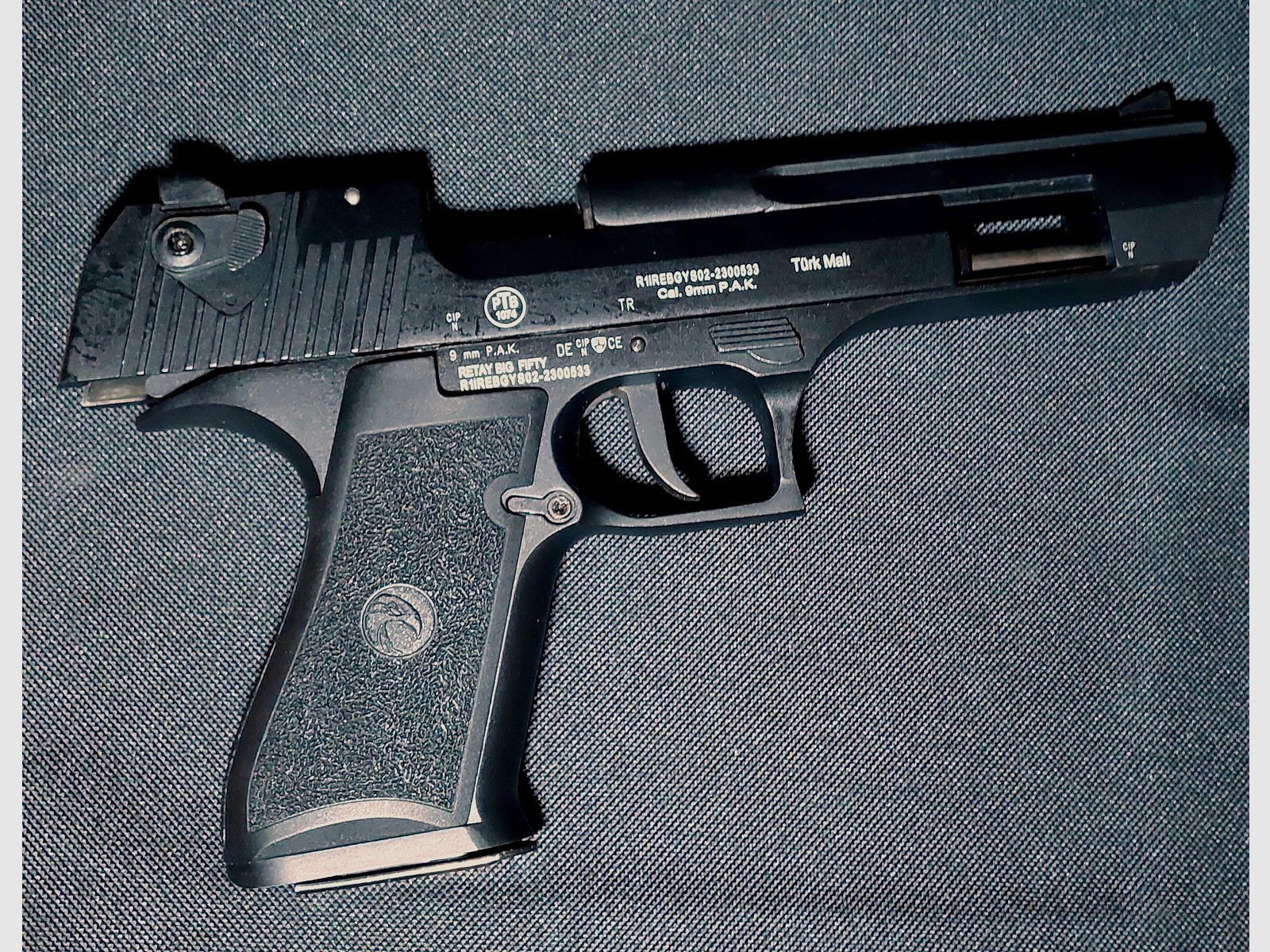 Retay Big Fifty Schreckschusspistole 9mm P.A.K. brüniert (PTB 1074)