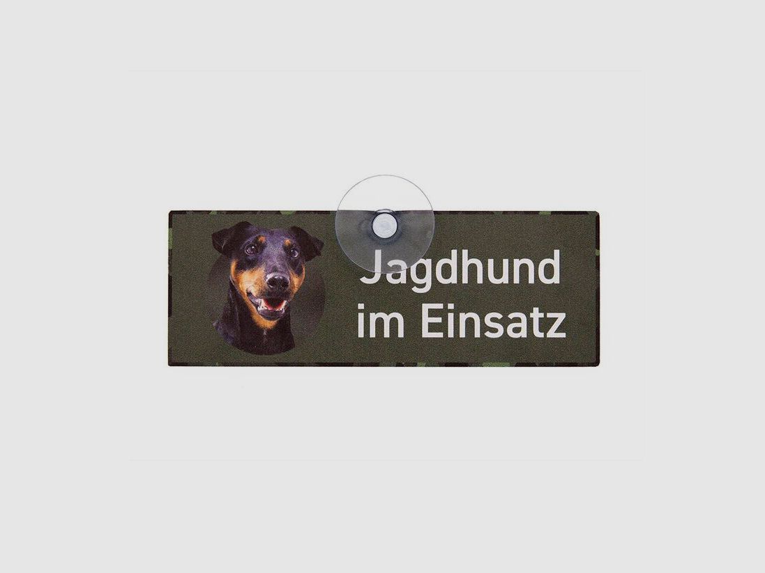 Wilde Hilde Autoschild mit Saugnapf - Hundeführer mit verschiedenen Motiven