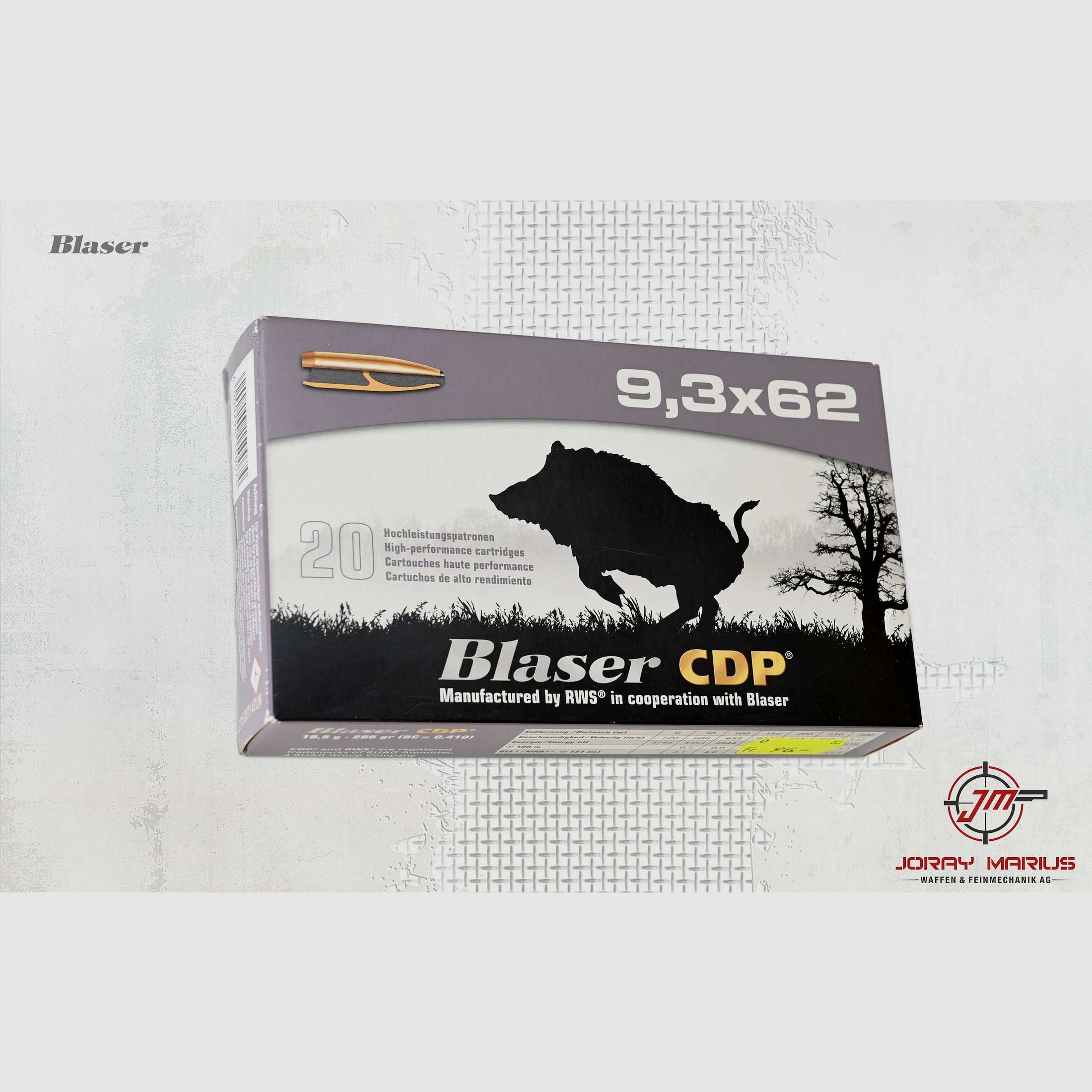 9.3×62 Blaser 18.5g 286gr CDP