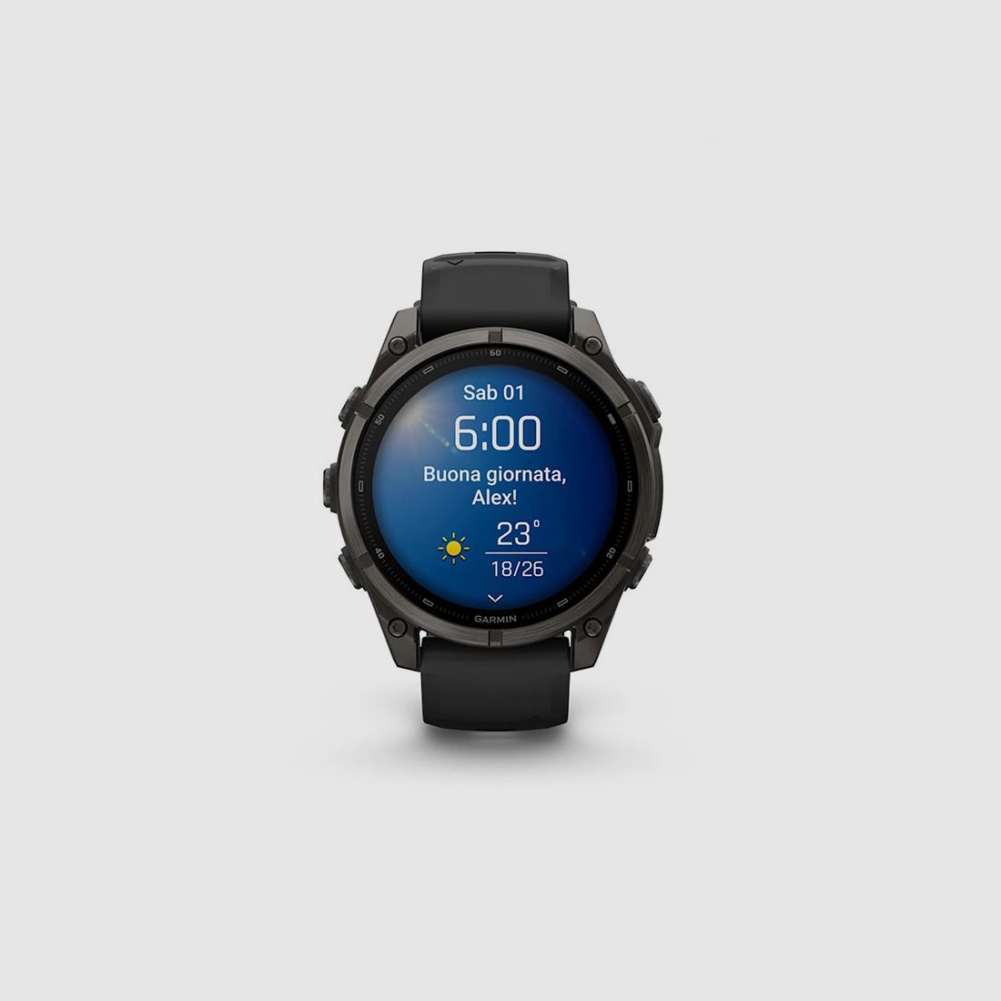 UHR – GARMIN – FĒNIX® 9 | 47MM | Titan DLC Carbon Grau mit schwarzem Silikonarmband, Bild 10 von 13