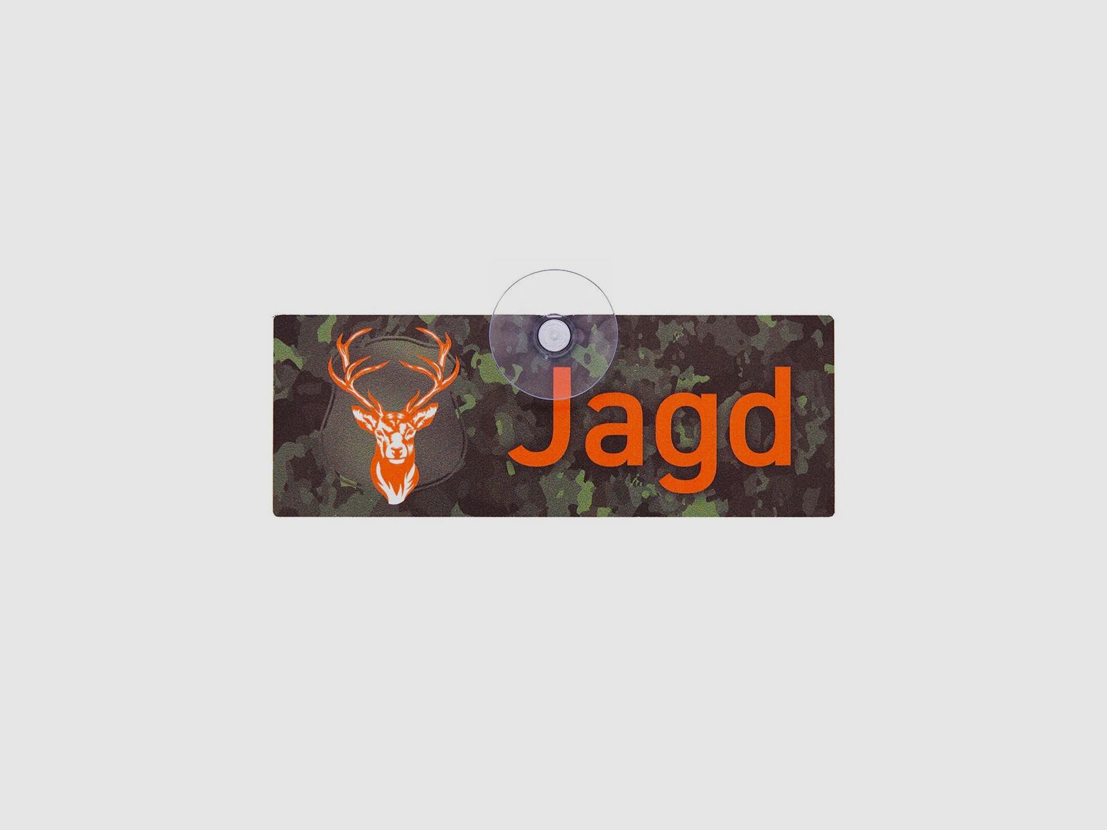 WILDE HILDE Jagdschild mit Saugnapf "JAGD" Camo Orange