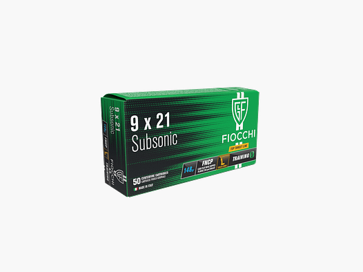 FIOCCHI 9X21 FNCP SUBSONIC 148gr