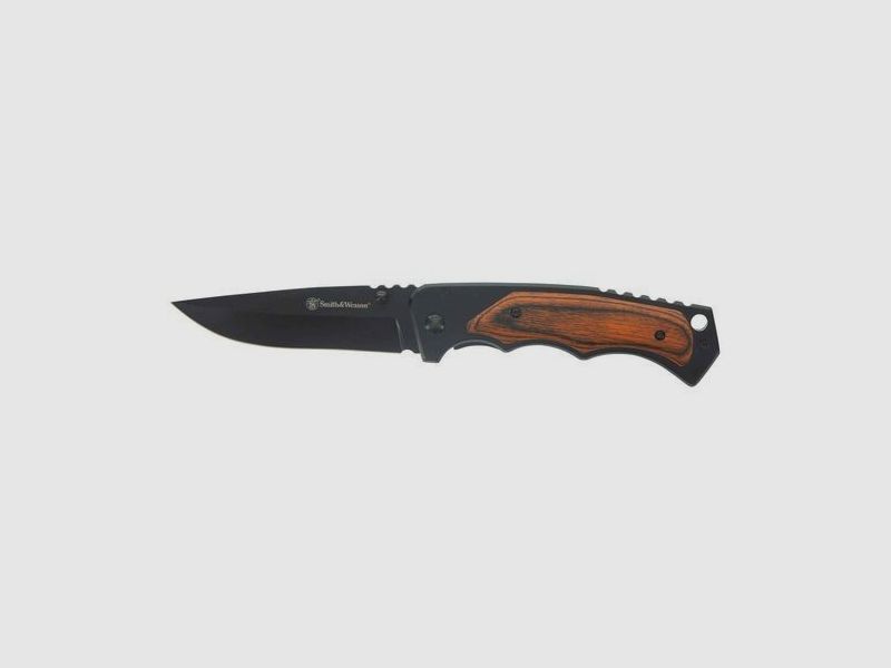 Taschenmesser Smith & Wesson mit Holzgriff, Bild 1 von 3