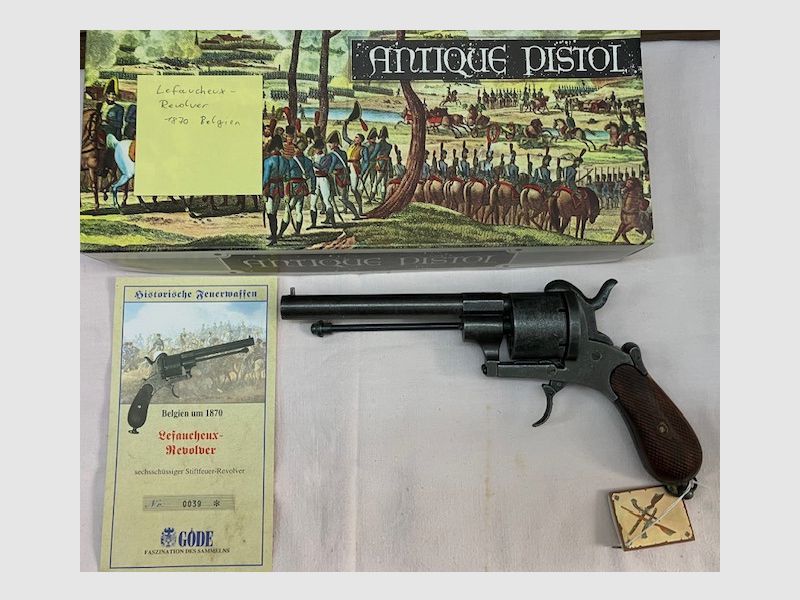 Lefaucheux Revolver 1870 Belgien  DEKO mit Göde Zertifikat