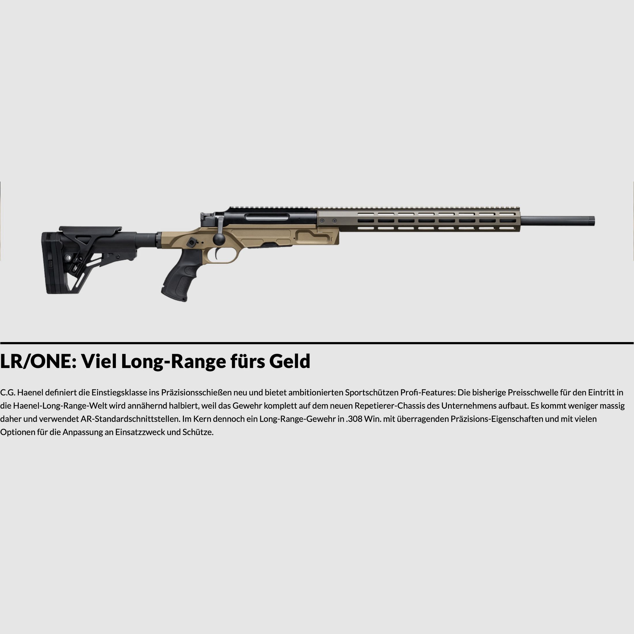 Carabine à répétition Haenel LR/ONE .308 Win. 60 cm LL filetage M15x1