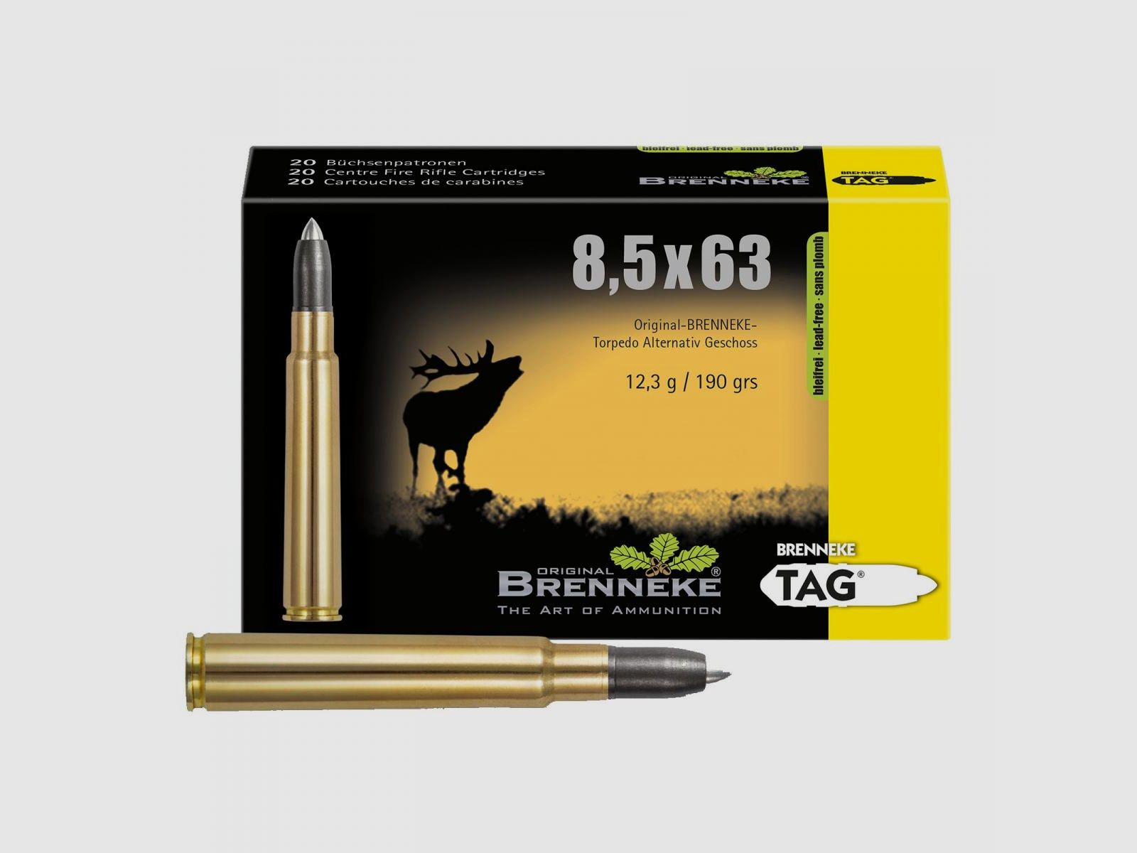 Brenneke 8,5x63 Reb 190GR TAG 20 cartucce