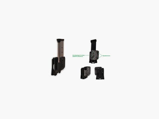 H&S PORTA CARICATORE AGGIUSTABILE SX KYDEX PER BIFILARE IN ACCIAIO
