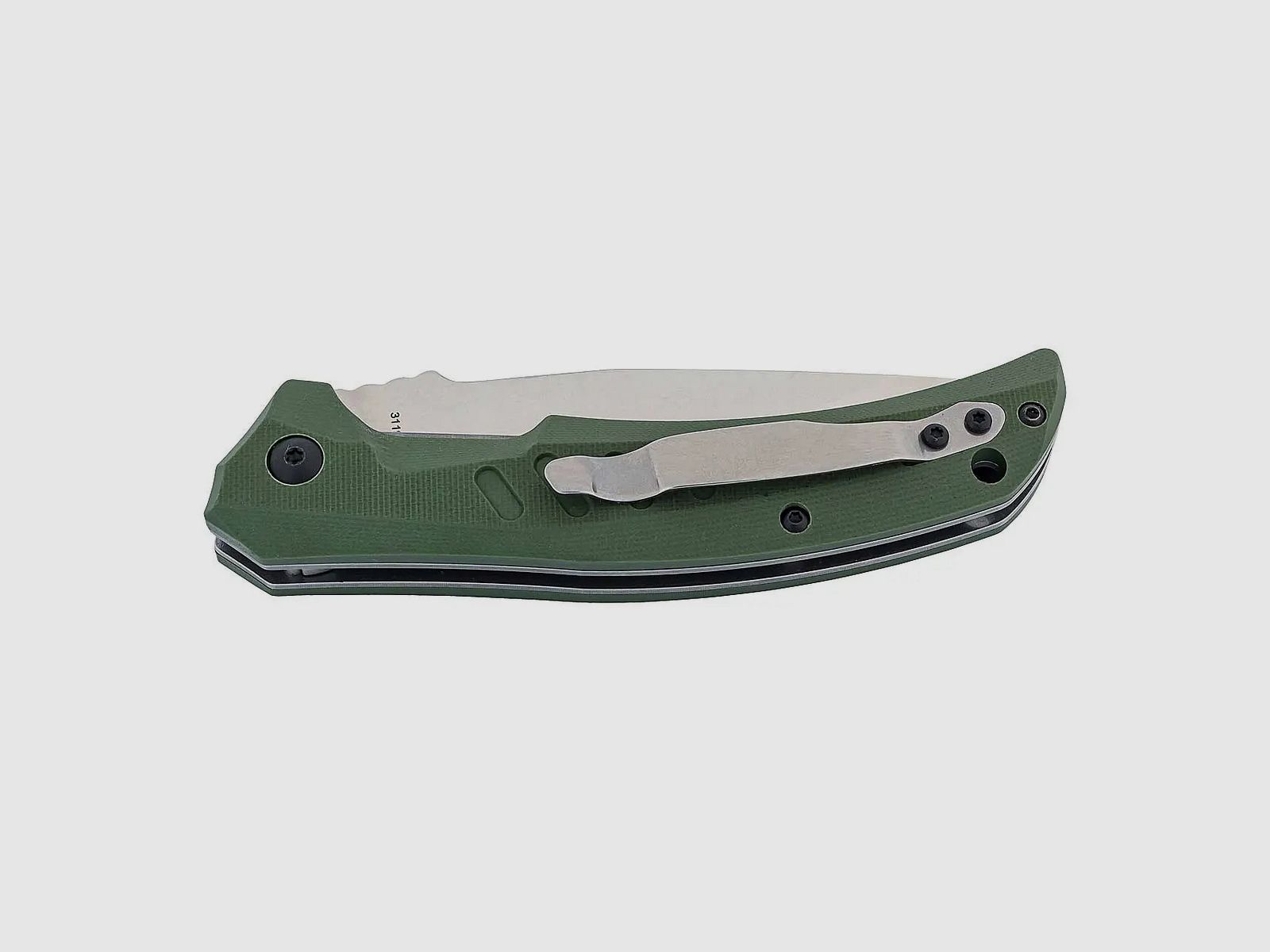 PUMA TEC pocket knife with belt clip, green
