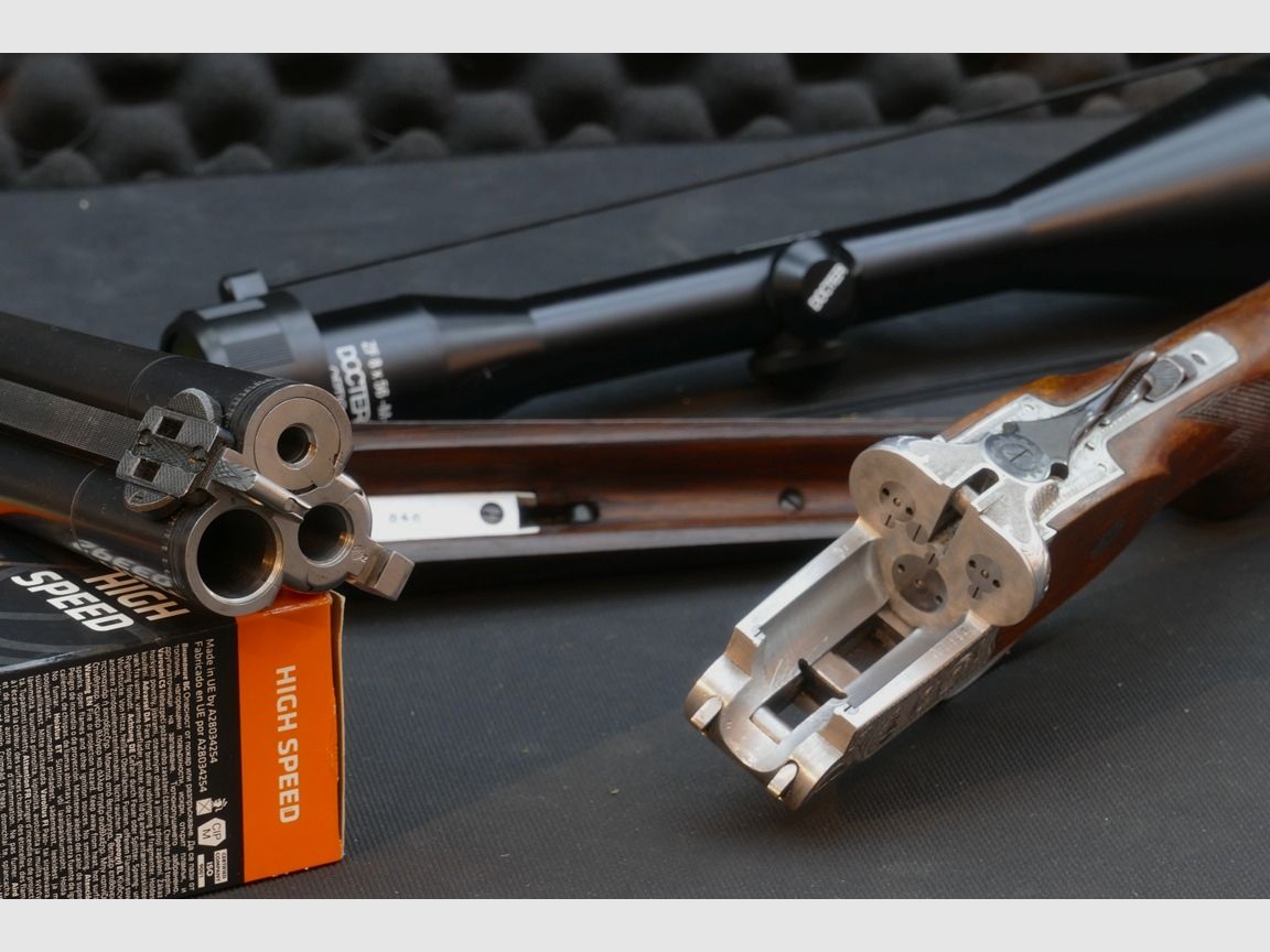 Krieghoff Super Dural Bohrung mit Keppeler Einstecklauf in .22Hornet VVV (7x57R, 16/70 und 16/70)