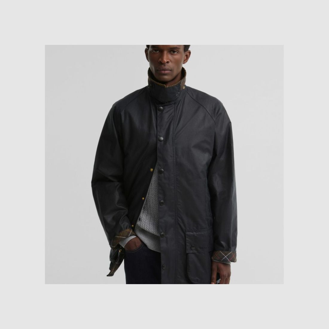 Barbour H-Jacke Beaufort Icons Wax | navy, Bild 4 von 6