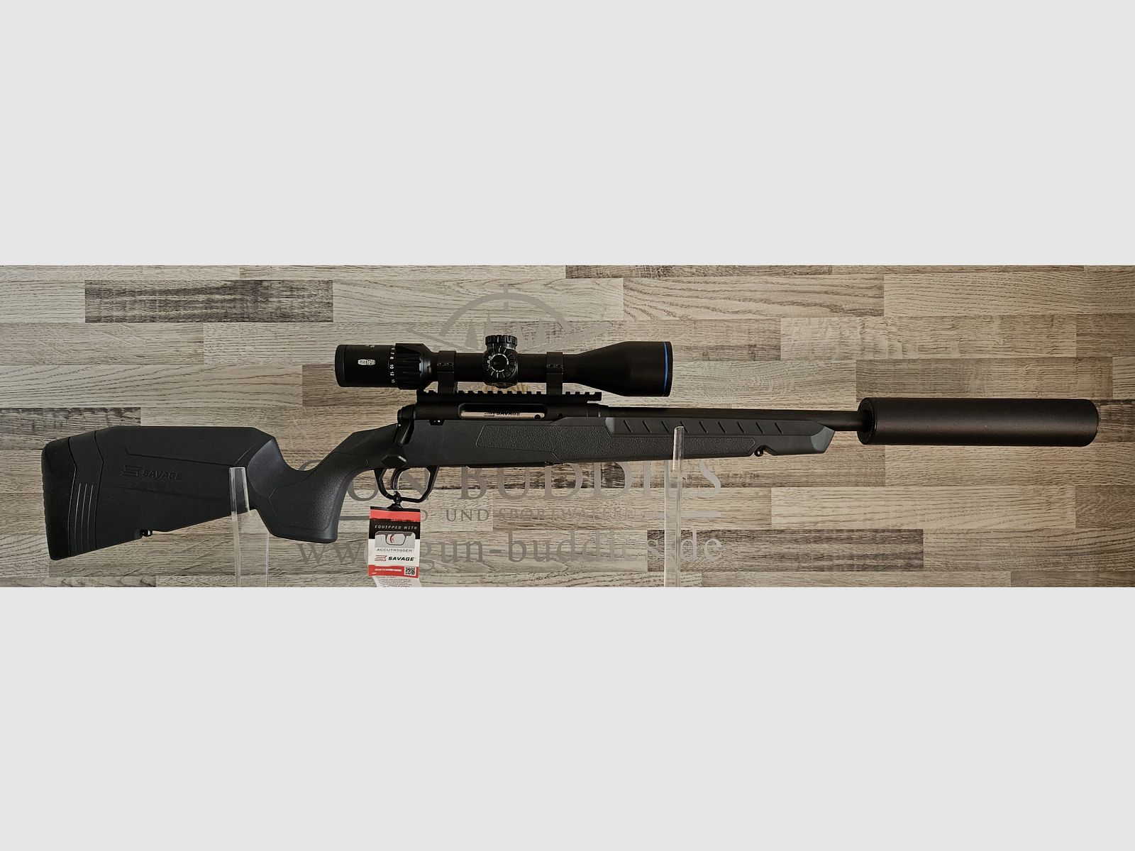Neuware vom Fachhandel - Repetierbüchse Savage AXIS 2 Gray .300AAC Blackout Komplettset Sonderpreis
