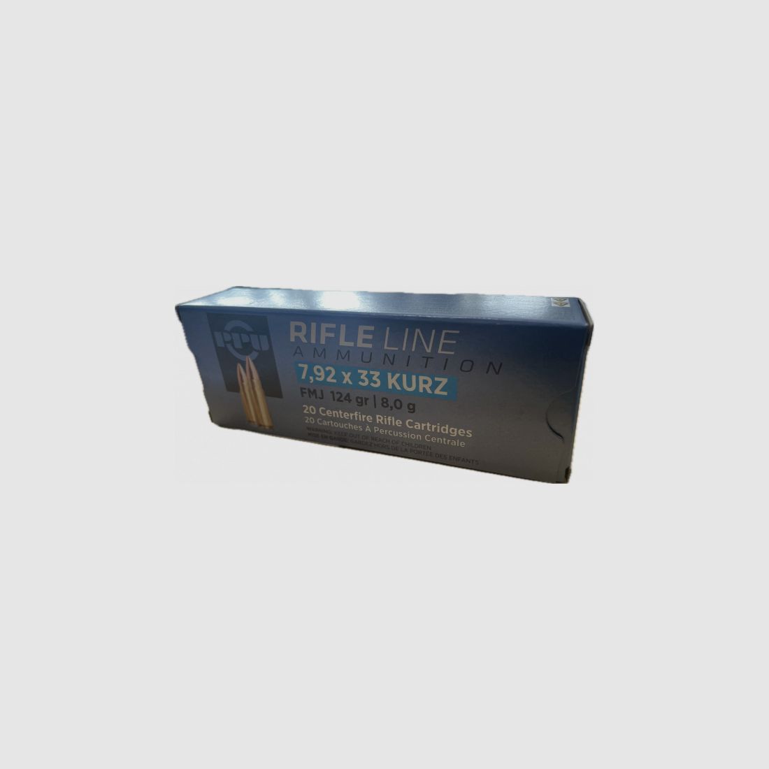 PPU RIFLE LINE - FMJ - 7,92x33 KURZ - 8,0G. / 124GRS. - BÜCHSENPATRONEN - 20 STÜCK