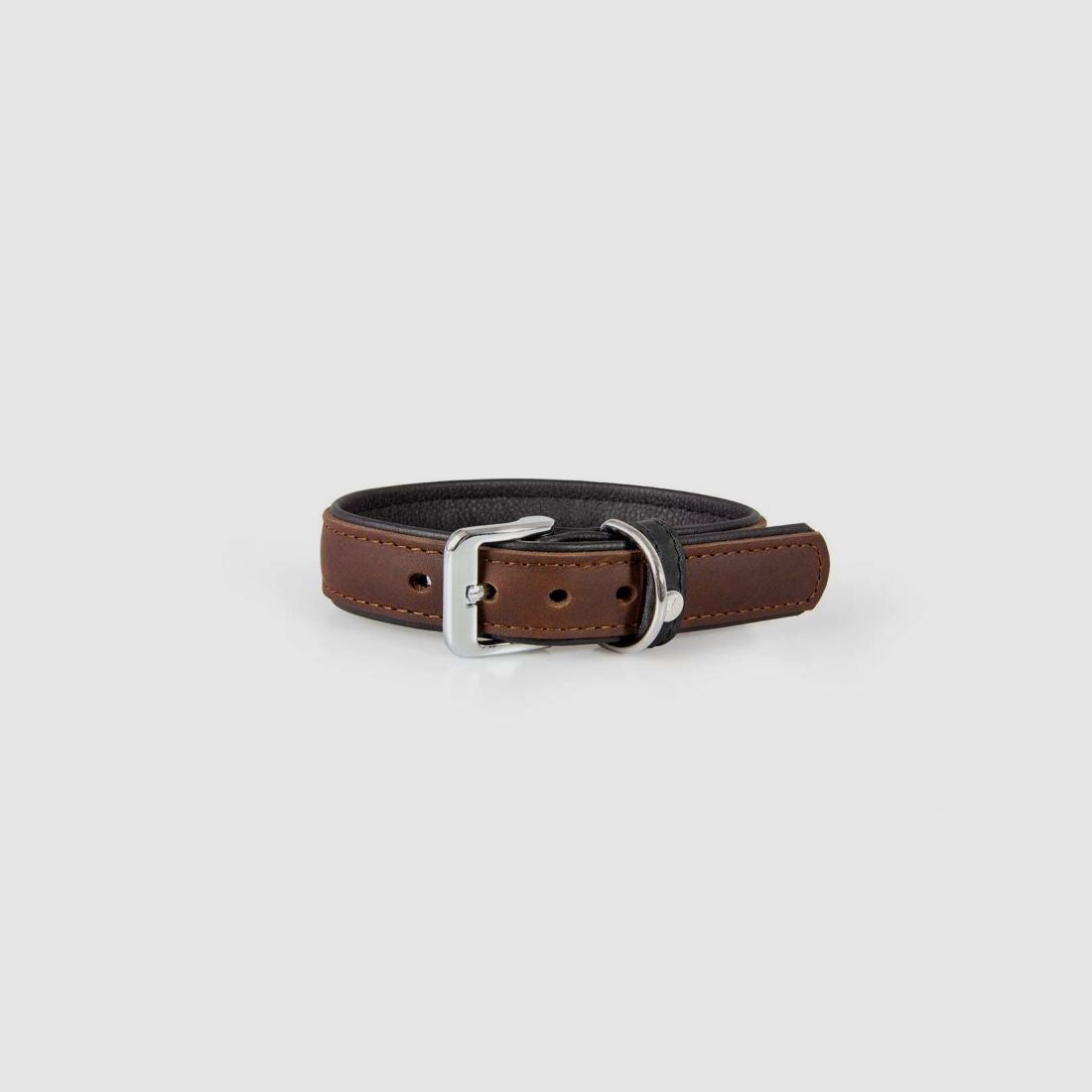 Das Lederband Hundehalsband Vancouver Mocca/Black