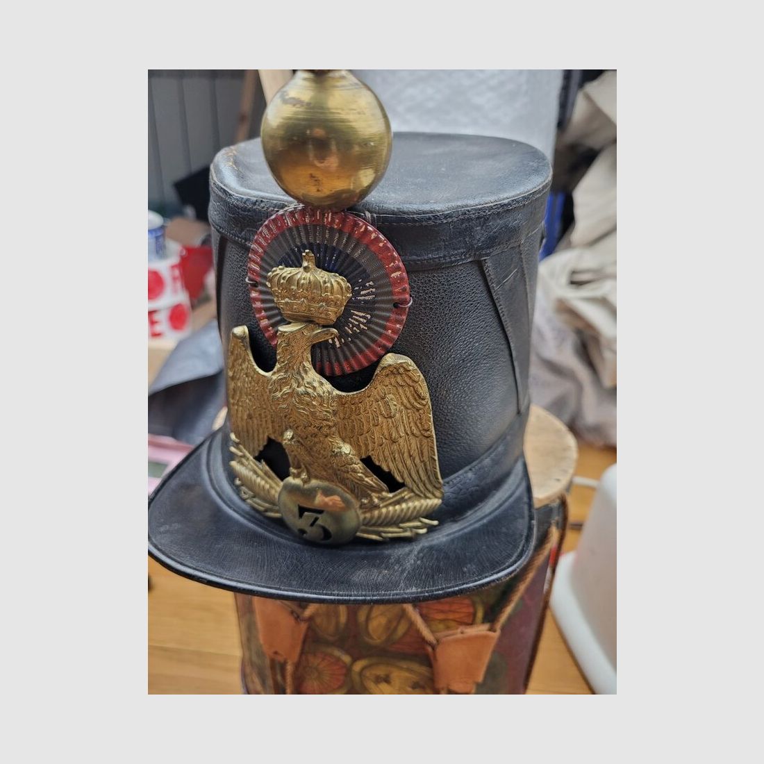 Bellissimo Shako dell'Ufficiale 3° Rgt dei Voltigeurs della Guardia Imperiale – Mle 1860 – II Impero – molto raro – TBE, immagine 2 di 16