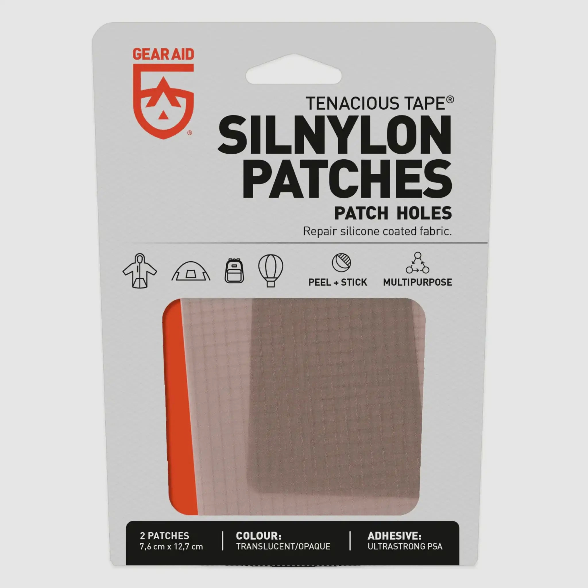 Gear Aid Tenacious Tape Sil-Nylon Patches semi-transparent 2 pièces