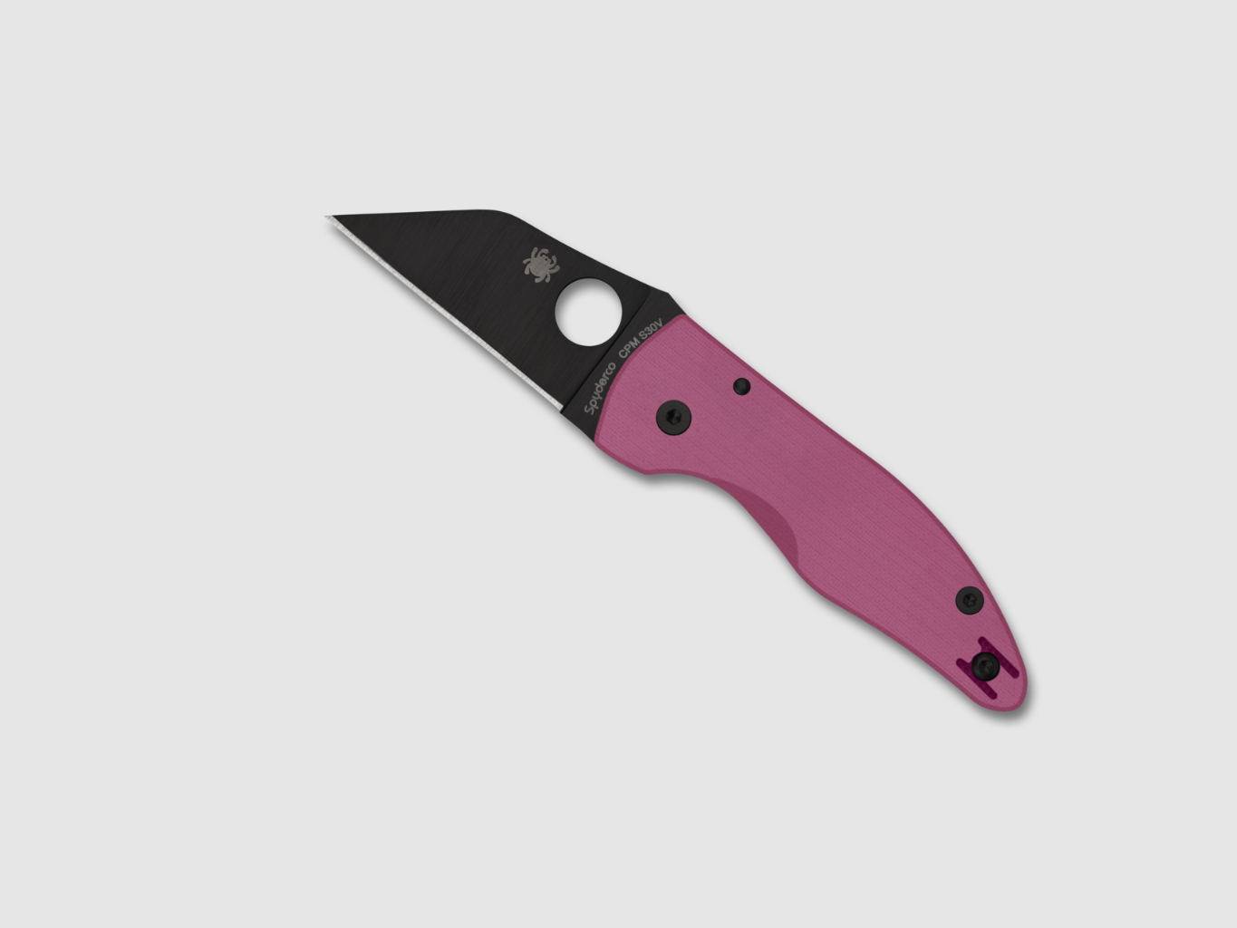 Messer MICROJIMBO rosa Griff G-10 CPM S30V schwarze Klinge glatt
