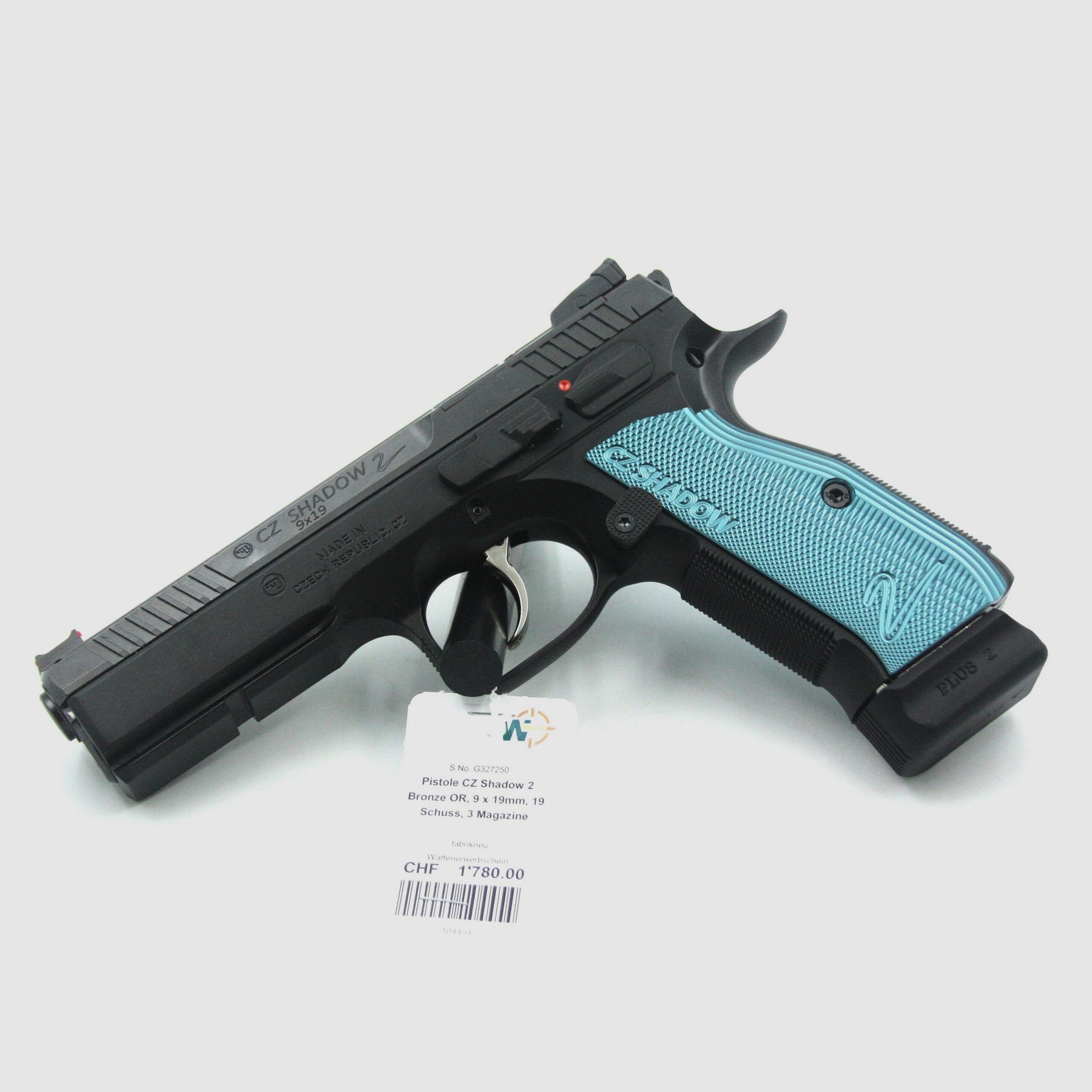 Pistola CZ Shadow 2, 9×19, 19 colpi, 3 caricatori, pronto per ottica, immagine 1 di 2