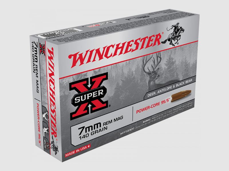 Büchsenpatronen Winchester Super X 7mm Rem. Mag. Power Core 95/5 140gr. Bleifrei !!!